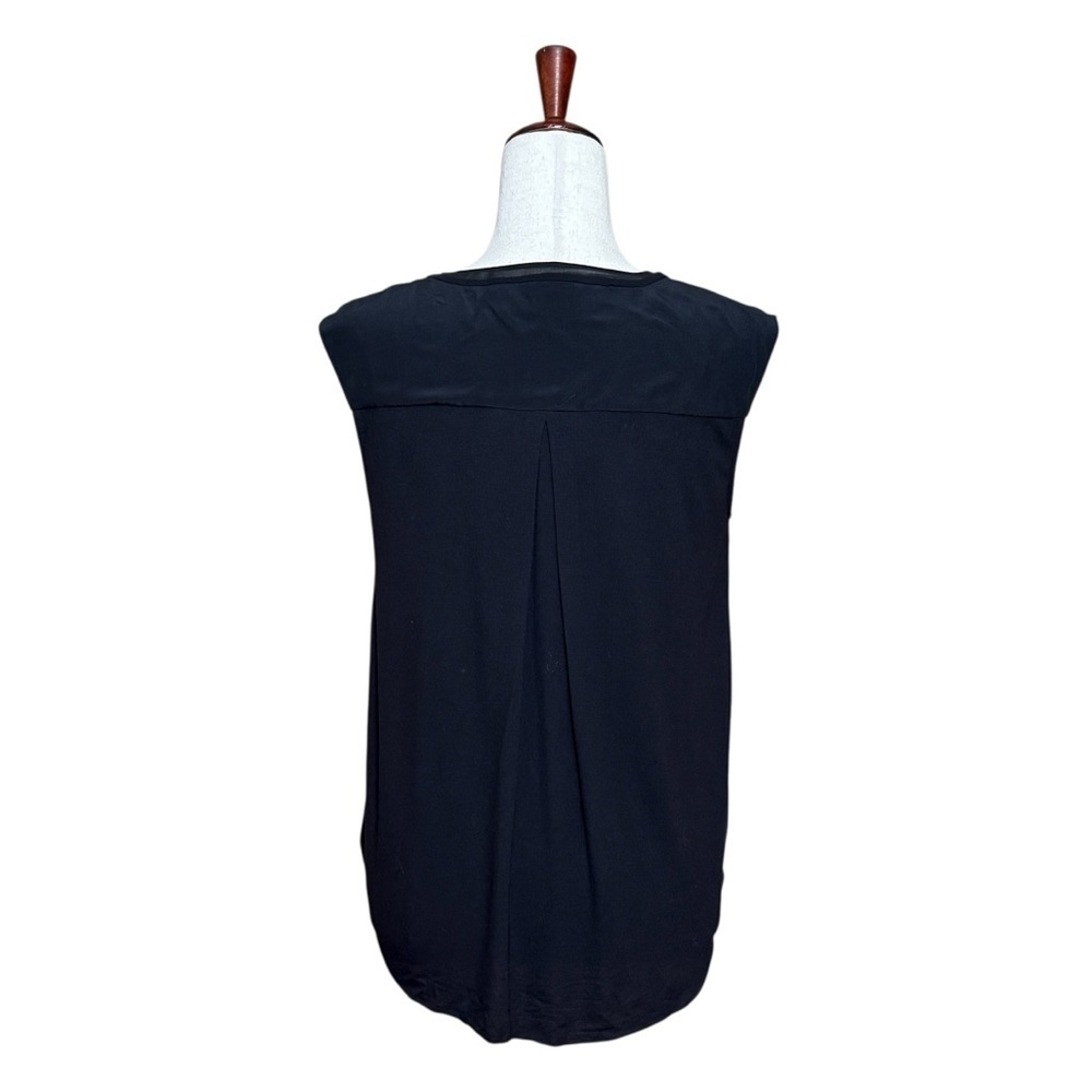 Anthropology Bailey 44 Elegant Black Faux Wrap Sleeveless Silk Top Size XS #1687 - Picture 4 of 6